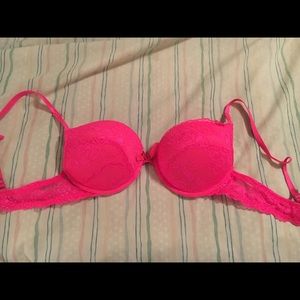 Charlotte Russe pink lace push up bra